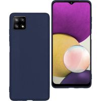 Basey Samsung Galaxy A22 4G Hoesje Siliconen Hoes Case Cover - Donkerblauw - thumbnail