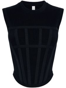 Dion Lee débardeur-corset en maille nervurée - Noir