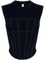 Dion Lee débardeur-corset en maille nervurée - Noir