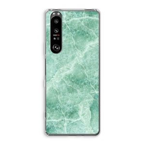 Groen marmer: Sony Xperia 1 III Transparant Hoesje