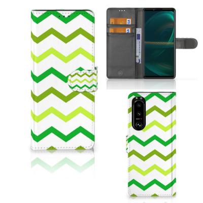 Sony Xperia 5III | Telefoon Hoesje | Zigzag Groen
