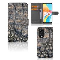OPPO Reno8 T 5G | Telefoonhoesje | Met pasjeshouder | Krokodillenprint