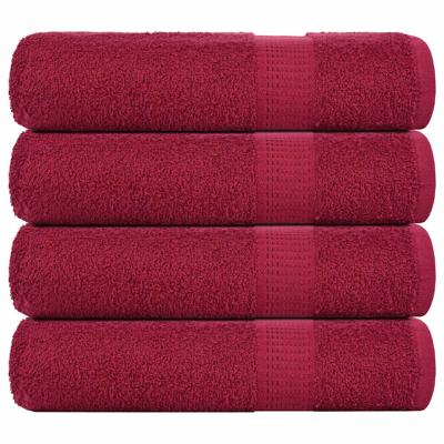 VidaXL Badhanddoeken 4 st 100x150 cm 360 g/m² 100% katoen bordeauxrood