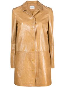 Claudie Pierlot manteau en cuir à simple boutonnage - Jaune