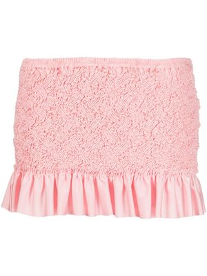 Alexander Wang minijupe froncée à ourlet volanté - Rose