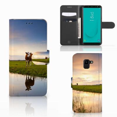 Samsung Galaxy J6 2018 | Telefoonhoesje | Met pasjeshouder | Koe