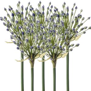 Allium/Sierui kunstbloem - 5x - losse steel - blauw - 70 cm - Natuurlijke uitstraling