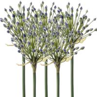 Allium/Sierui kunstbloem - 5x - losse steel - blauw - 70 cm - Natuurlijke uitstraling