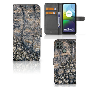 Motorola Moto G9 Power Telefoonhoesje met Pasjes Krokodillenprint