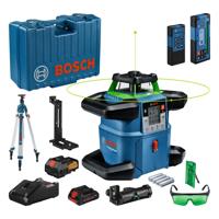 Bosch Professional GRL 650 CHVG Accu Rotatielaser Groen 18V + Laserontvanger LR 65 G + BT170 HD Statief + GR 500 Meetlat 4.0Ah in Koffer - 06159940PR