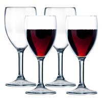 Arcoroc Wijnglas - 4x - hard kunststof - 300 ml - onbreekbaar - camping/picknick glazen
