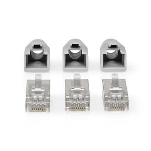 Nedis RJ45-Connector | RJ45 Pass Through | 10 Stuks | Grijs / Wit / Zwart | 1 stuks - CCBW89370GY CCBW89370GY