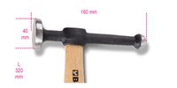 Beta Uitdeukhamer met ronde vlakke baan en eikelvormig pen, houten steel 1351 - 013510010