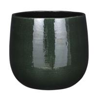 Mica Decorations Plantenpot - keramiek - groen glans - D25xH20 cm   - - thumbnail