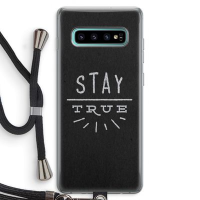 Stay true: Samsung Galaxy S10 Plus Transparant Hoesje met koord