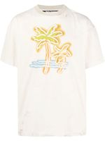 Palm Angels t-shirt en coton à logo imprimé - Tons neutres