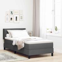 Boxspringbed met Matras - Donkergrijs, 100 x 200 cm, Stof