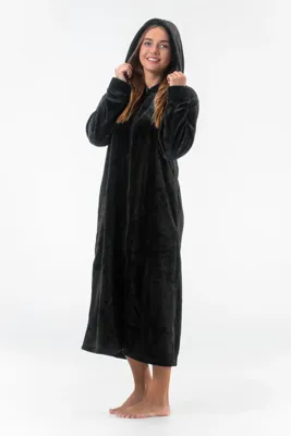 Gaubert lange fleece badjas met rits - Warme winter ochtendjas - Badjassen dames - Copy - Copy - Copy