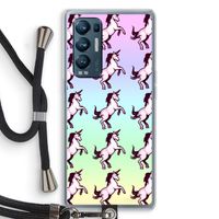Musketon Unicorn: Oppo Find X3 Neo Transparant Hoesje met koord