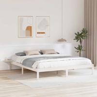 Bedframe met nachttafels Wit 200 x 200 cm Wit