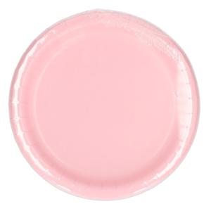 Feest bordjes - set 8x stuks - roze - dia 23 cm - Wegwerpborden - karton - Feestartikelen