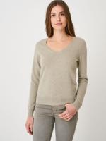 Basic organisch cashmere V-hals trui