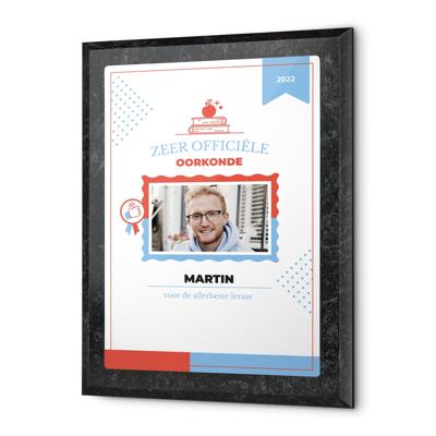 Oorkonde juf Juf / Meester bedrukken