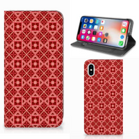 Apple iPhone Xs Max Hoesje met Magneet Batik Rood