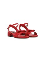 Dolce & Gabbana Kids logo-plaque bow-detail sandals - Rouge - thumbnail