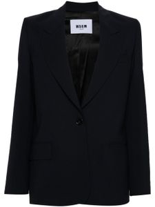 MSGM blazer en velours à simple boutonnage - Bleu