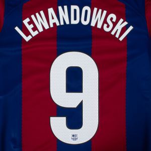 Lewandowski 9 (Officiële FC Barcelona La Liga Bedrukking 2023-2024)