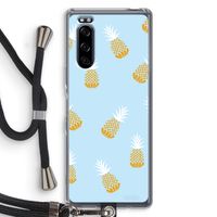 Ananasjes: Sony Xperia 5 Transparant Hoesje met koord