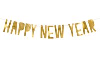 Letter Banner Happy New Year Goud