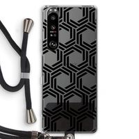 Geometrisch patroon: Sony Xperia 1 III Transparant Hoesje met koord