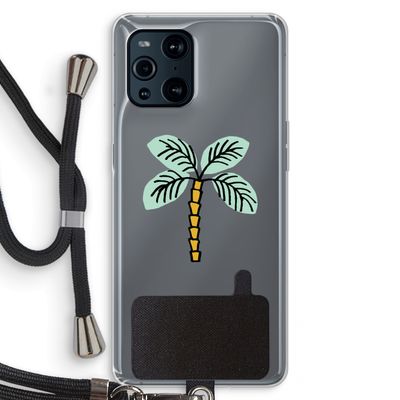 Palmboom: Oppo Find X3 Transparant Hoesje met koord