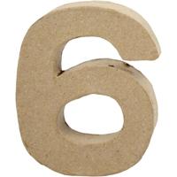 Creativ Company Cijfer, 6, h: 10 cm, b: 8,2 cm, dikte 1,7 cm, 1 stuk