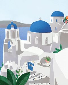 Santorini Kunstdruk 40x50cm