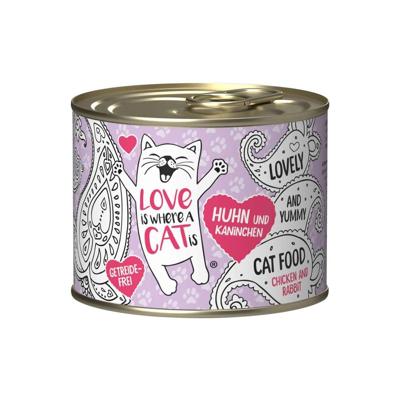 LOVE IS WHERE A CAT IS® Chicken with rabbit - nat kattenvoer - 200g