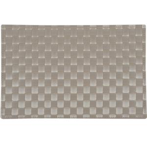 Tafel placemats gevlochten - 6x - taupe - 30 x 43 cm - Diner onderleggers - Kunststof