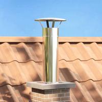 Schouwkop Verlenging Zilver 29 x 29 x 50 cm Roestvrij staal