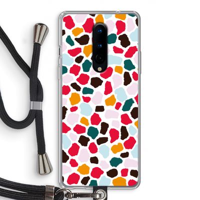 Colored Giraffe: OnePlus 8 Transparant Hoesje met koord