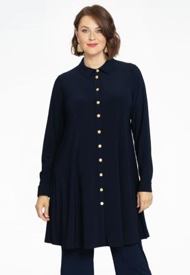 Yoek Blouse wijd A-lijn | Blauw | Maat 58/60