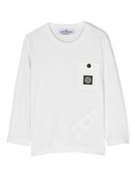 Stone Island Junior t-shirt en coton à patch logo - Blanc - thumbnail