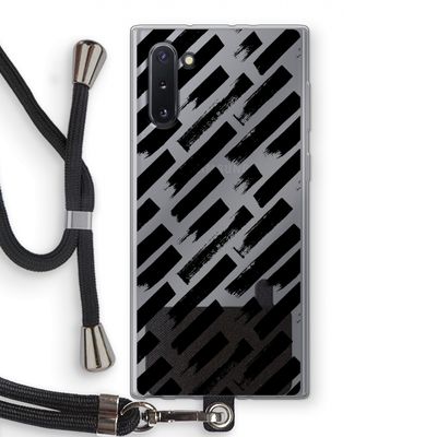 Zwarte vegen: Samsung Galaxy Note 10 Transparant Hoesje met koord