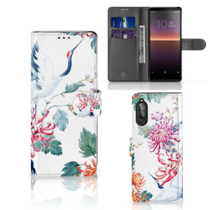 Sony Xperia 10 II Telefoonhoesje met Pasjes Bird Flowers