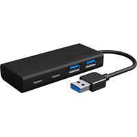 ICY BOX ib-hub1426-u3 usb-hub (zwart, 2x usb-a 3.2 (5 gbit/s), 2x usb-c 3.2 (5 gbit/s))