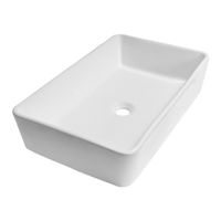 Saniclass San José Waskom opbouw - 60x37x13cm - zonder overloop - rechthoek - keramiek - glanzend wit WK-LG60RAHW