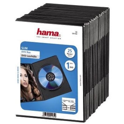 Hama DVD Slim Box Zwart 25Pak