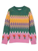 Stella McCartney Kids pull en maille Fair Isle - Vert - thumbnail