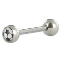 Tongpiercing logo voetbal 6 mm bal